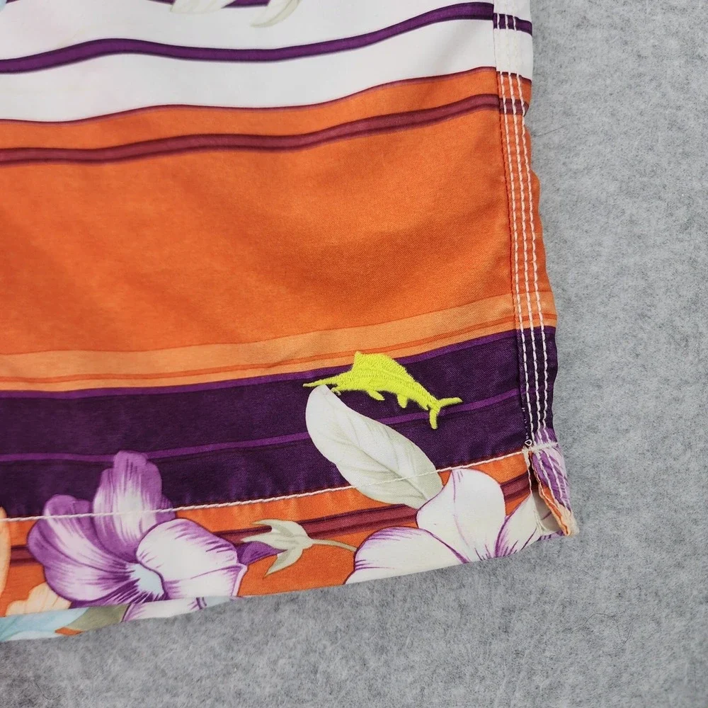 Tommy Bahama Shorts Mens XL 36x8 Relax Lined Swim‎ Trunks Orange Floral Print